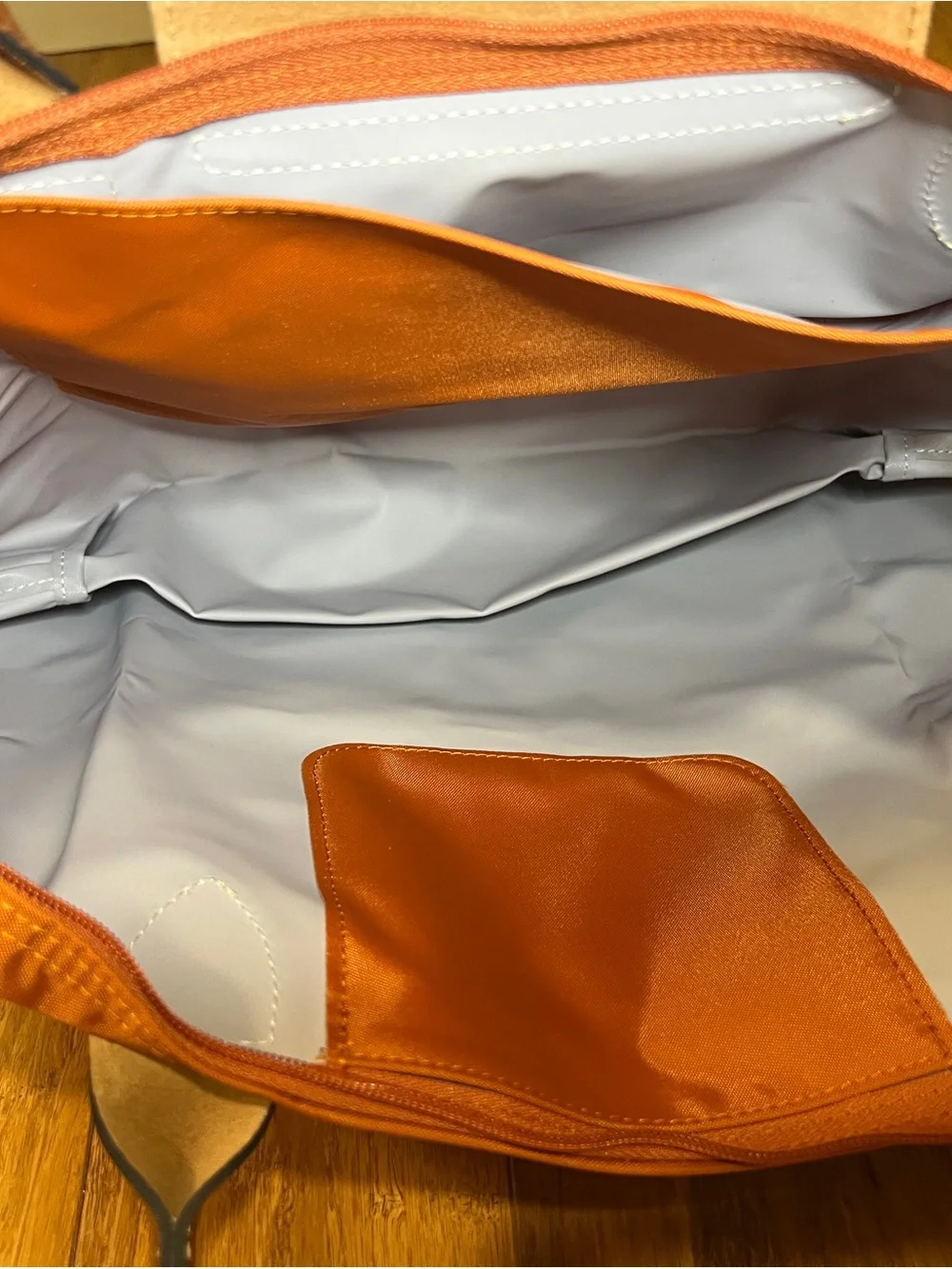 Longchamp Le Pliage Original M Tote Brick Orange PARIS Eiffel Tower stamp NWOT